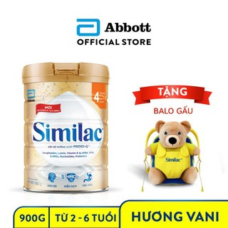   Tặng Balo Gấu Similac  Sữa bột Similac 4 900g lon Dinh Dưỡng 5G Mới 