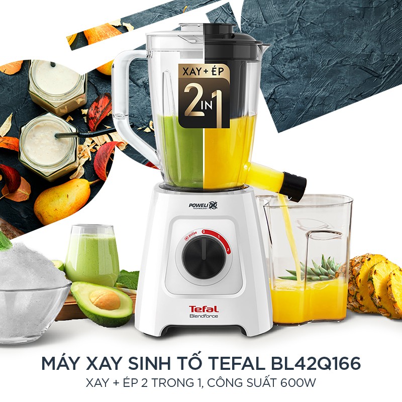 Máy xay sinh tố đa năng, máy xay sinh tố 2 in 1 - Tefal - BL42Q166 - Thương hiệu Pháp