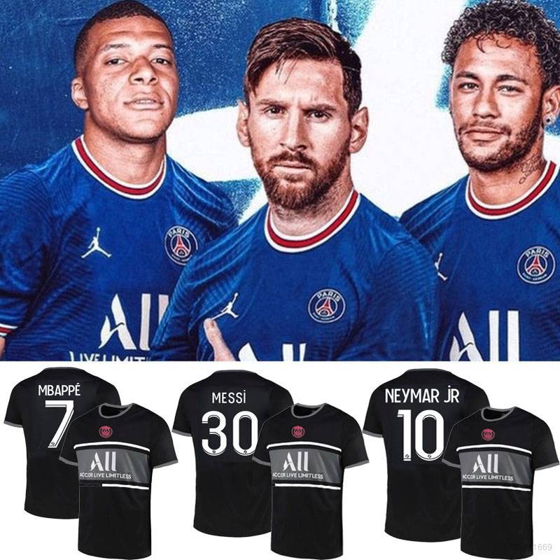 Áo thun tay ngắn dáng rộng in chữ Messi Neymar 2022 PSG Paris Saint-Germain độc đáo năng động