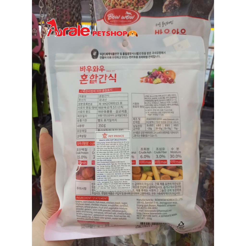 SNACK HỖN HỢP BOWWOW CHO CHÓ 40G , 150G , 350G