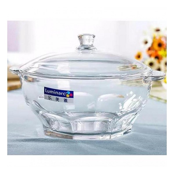 Thố thủy tinh Luminarc có nắp 1L H1582, dùng lò vi sóng và máy rửa bát | Hàng chính hãng