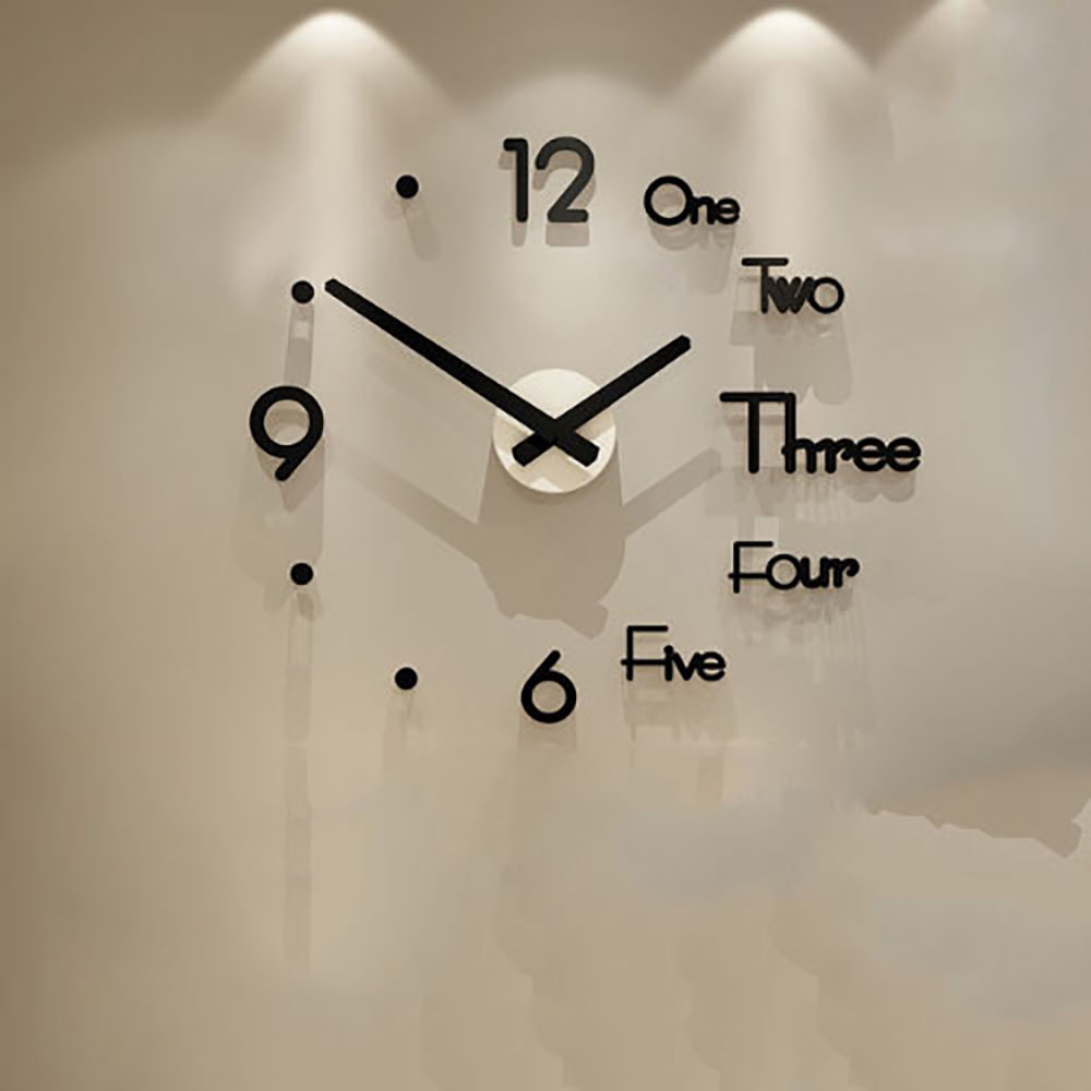 Đồng hồ dán tường bằng nhựa acrylic cỡ lớn 75x75cm phong cách sáng tạo