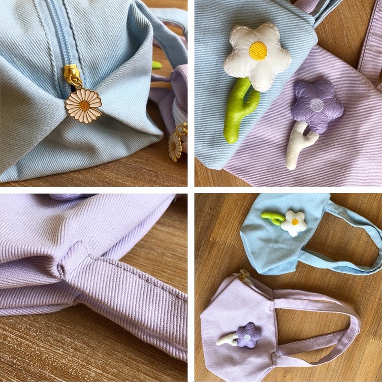 Túi Đeo Vai/Đeo Dưới Cánh Tay Họa Tiết Hoa Bentoy Milkjoy Hàn Quốc Cho Nữ