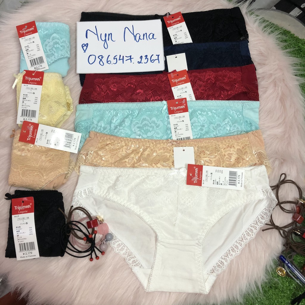 Quần Lót Cotton Phối Ren Trijumrh