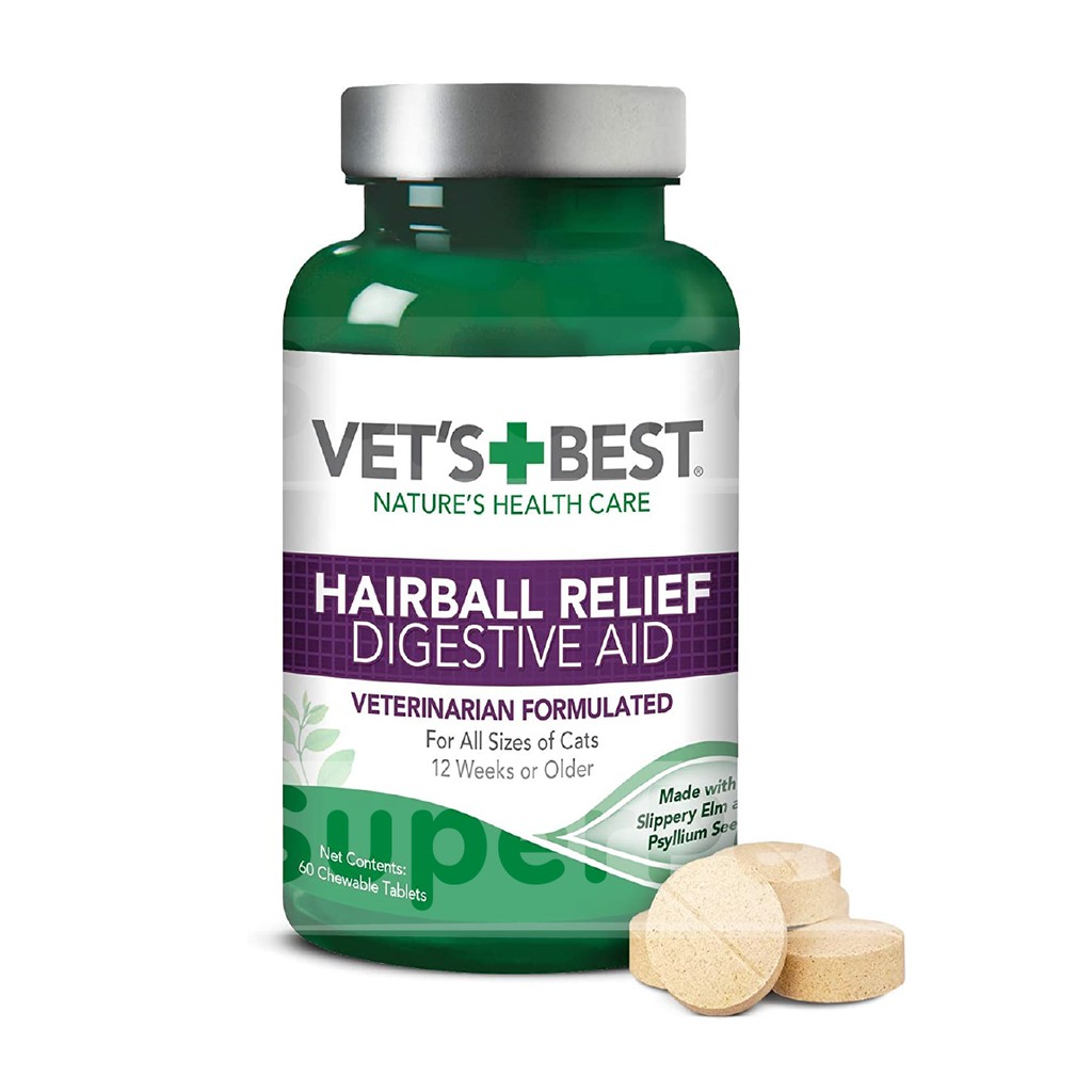 Viên Nhai Hổ Trợ Tiêu Búi Lông Cho Mèo 60 Viên -  Vet's Best HAIRBALL RELIEF DIGESTIVE AID Nhập Khẩu USA