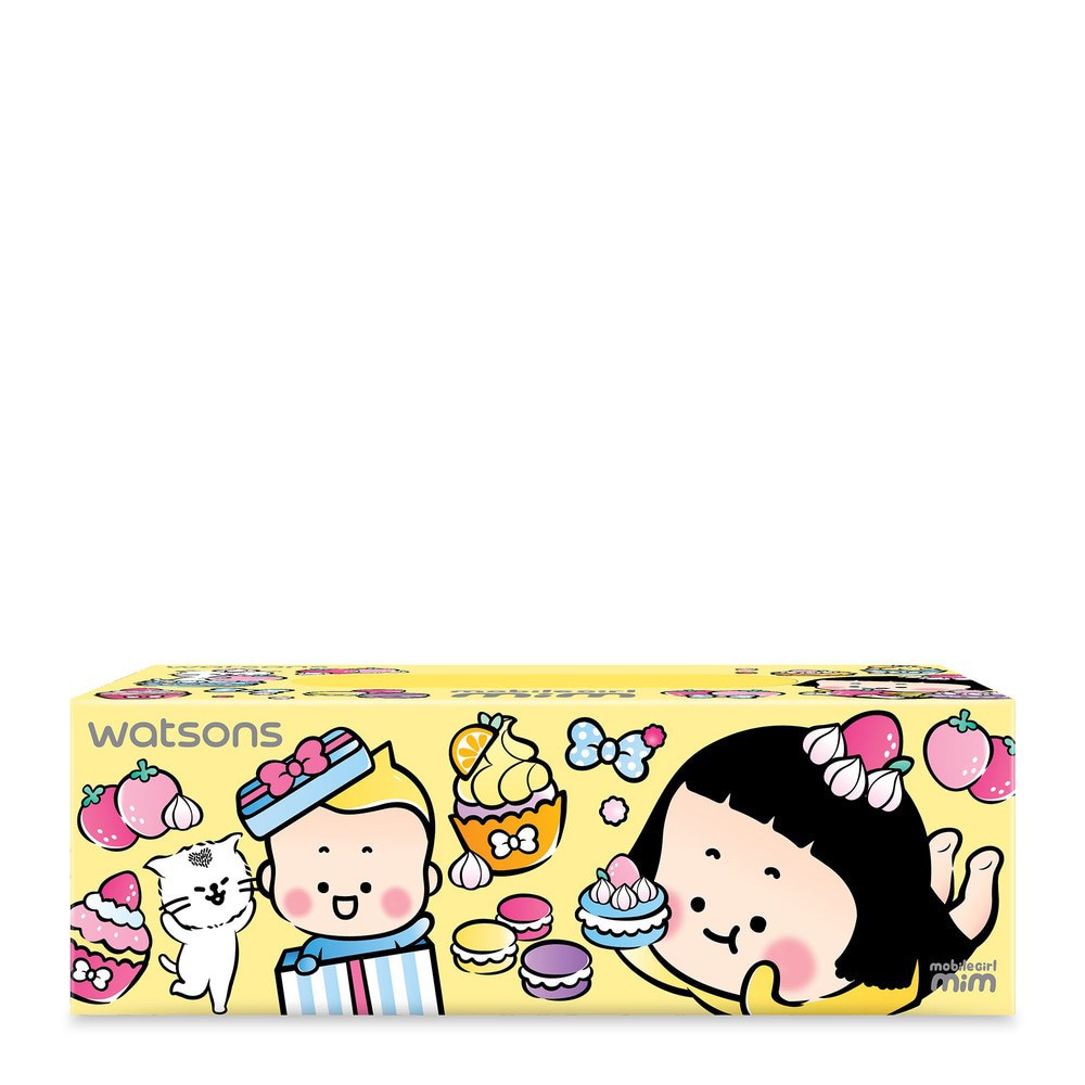 Khăn Giấy Hộp Watsons Velvety Soft Box Tissues Mobile Girl 3 Lớp 100 Miếng - Giao Mẫu Ngẫu Nhiên