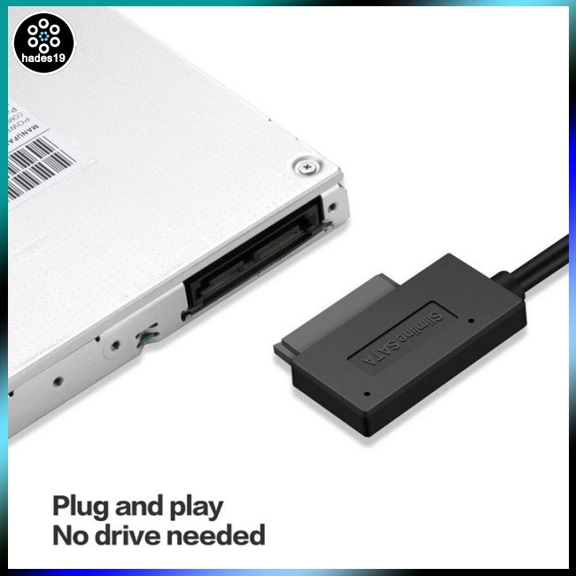 【Hades19】 Usb 2.0 To Mini Sata Ii 7+6 13pin Adapter Converter Cable For Laptop Dvd/cd Rom Slimline Drive