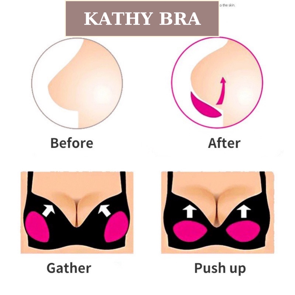 D05 1 Cặp 2 Miếng Dán Độn Ngực KATHY BRA Đệm Tim Mút Độn Ngực 2.5 cm Sử Dụng Được Nhiều Lần