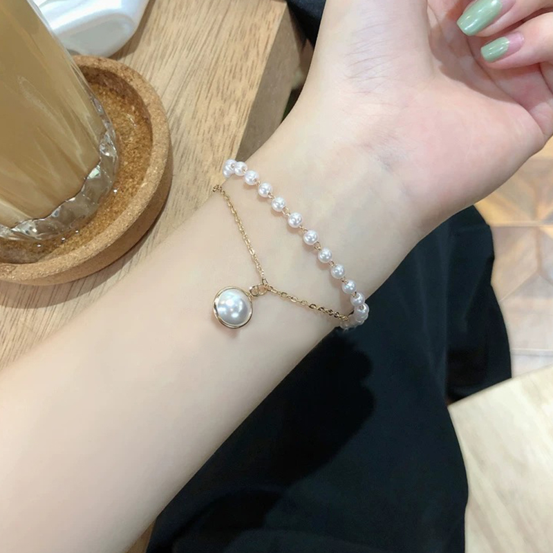 Vòng Tay Đính Ngọc Trai Xinh Xắn Dành Cho Nữ