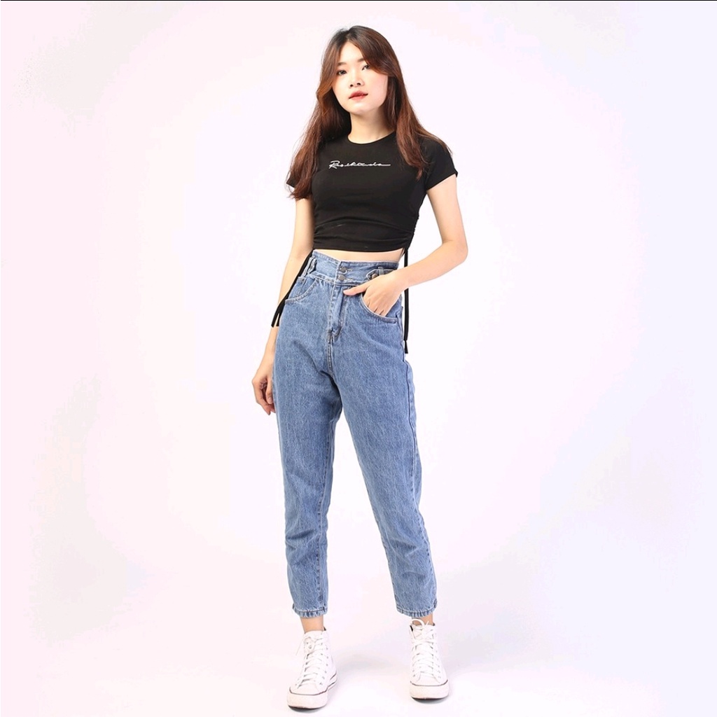 Quần Jean Baggy Nữ 2 Bách Xanh Trơn - 428