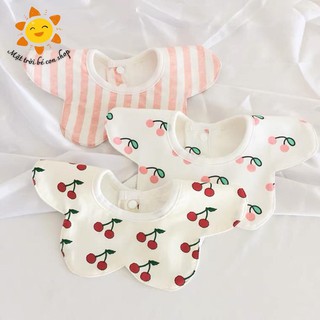 Yếm Cổ Cho Bé, Yếm Cổ Tròn Hàn Quốc, Phong Cách Vintage làm bằng vải cotton hữu cơ an toàn cho bé