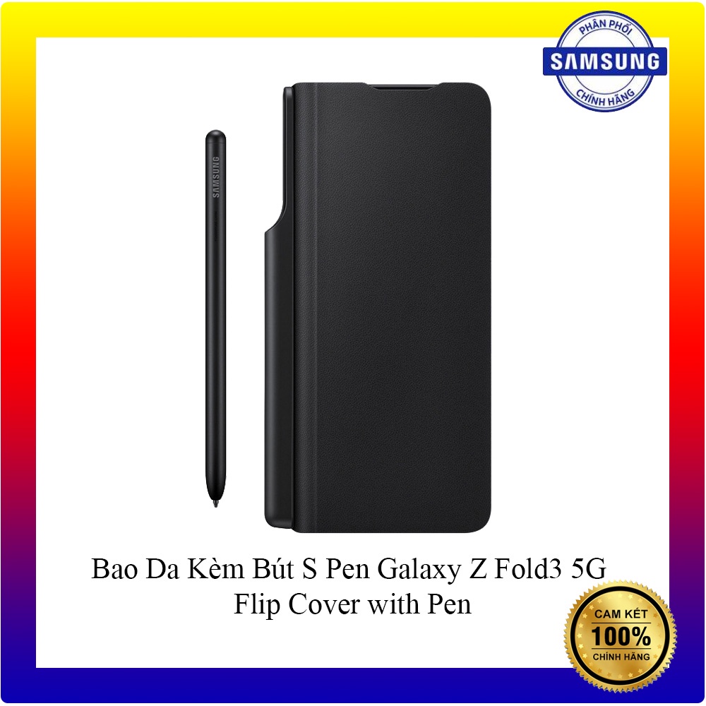 Bao Da Kèm Bút S Pen Galaxy Z Fold 3 5G Flip Cover with Pen