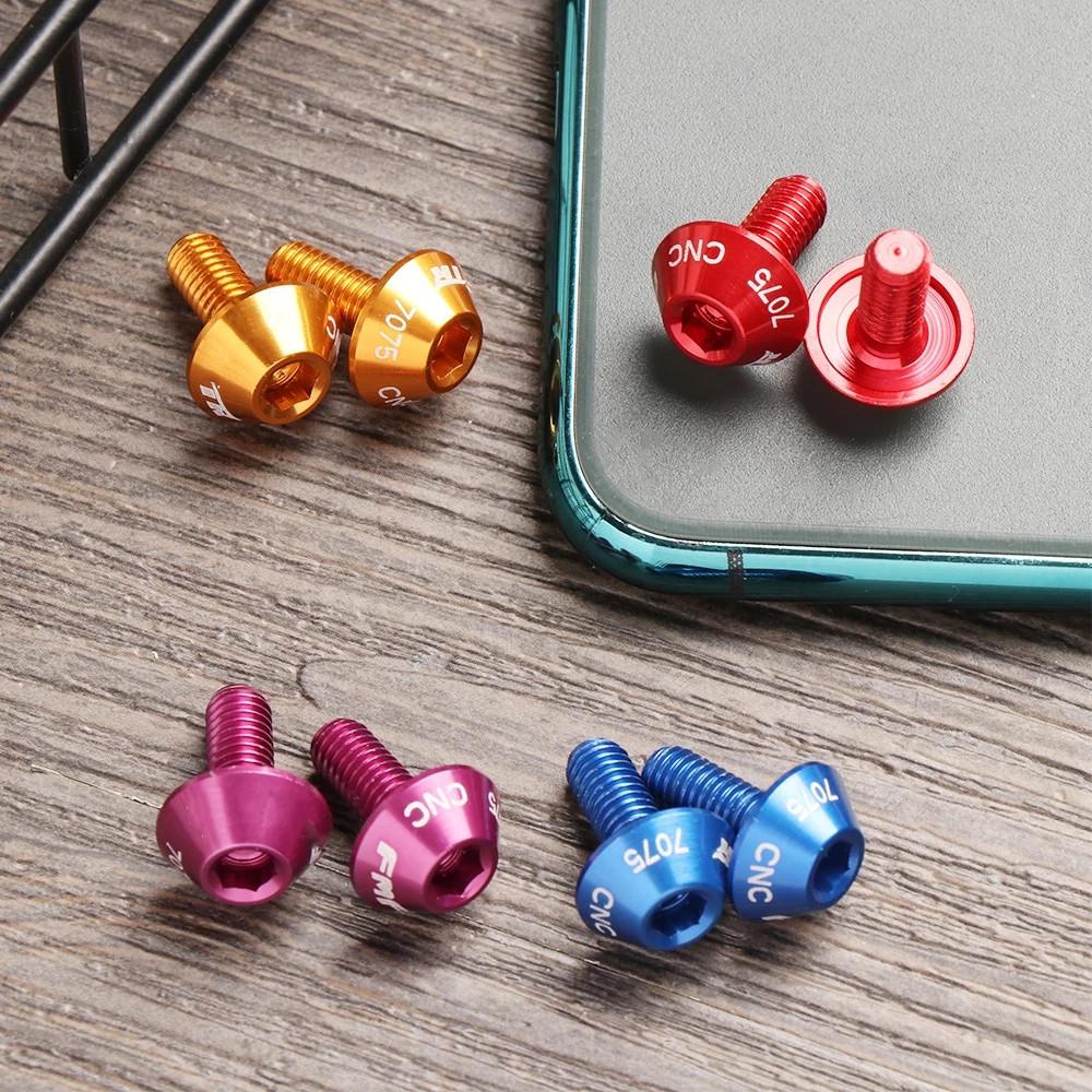 VANES1 Durable Water Bottle Holder Cag 2Pcs/Set Fixed Screw Bike Bottle Holder Screw Road Bike Air Pump Holder Colorful Bicycle Accessories Aluminum Alloy Mountain Bike Fixing Bolts/Multicolor