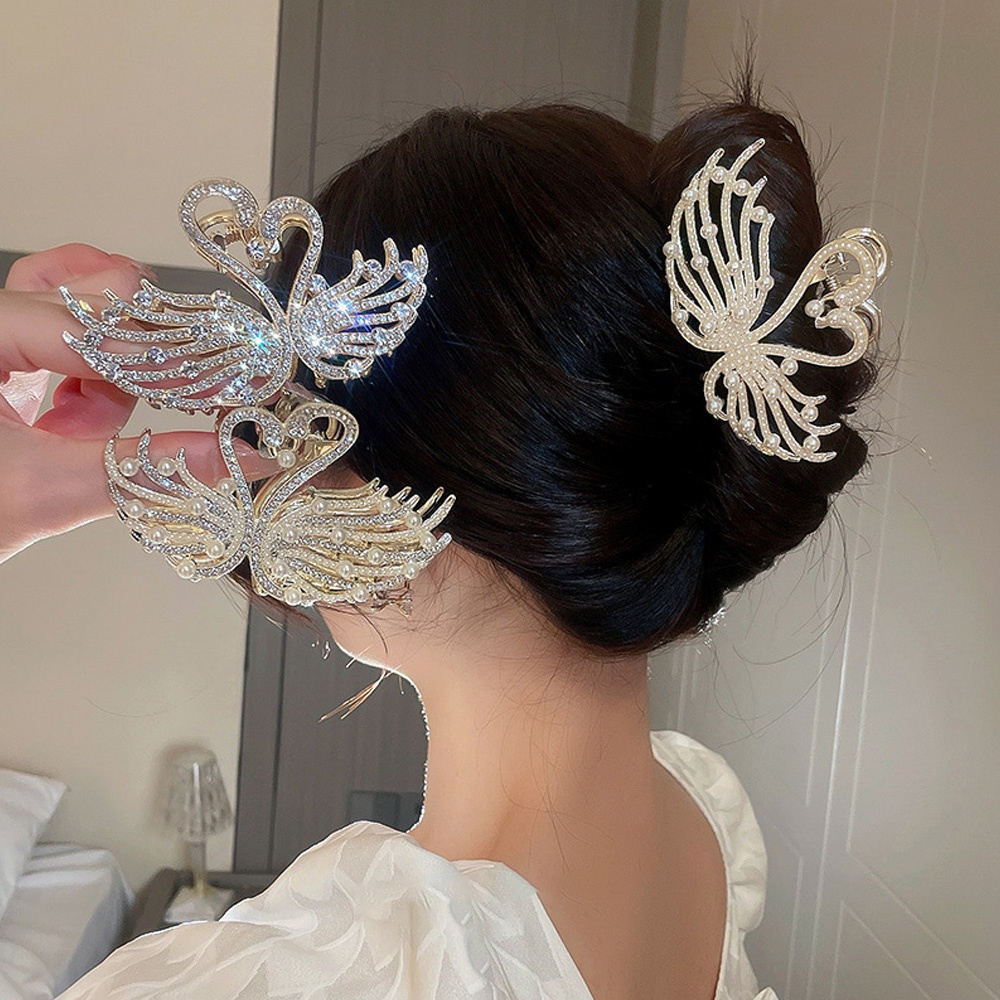 Kẹp Tóc Hình Nơ / Thiên Nga Thời Trang Hàn Quốc Cho Nữ timetunnel