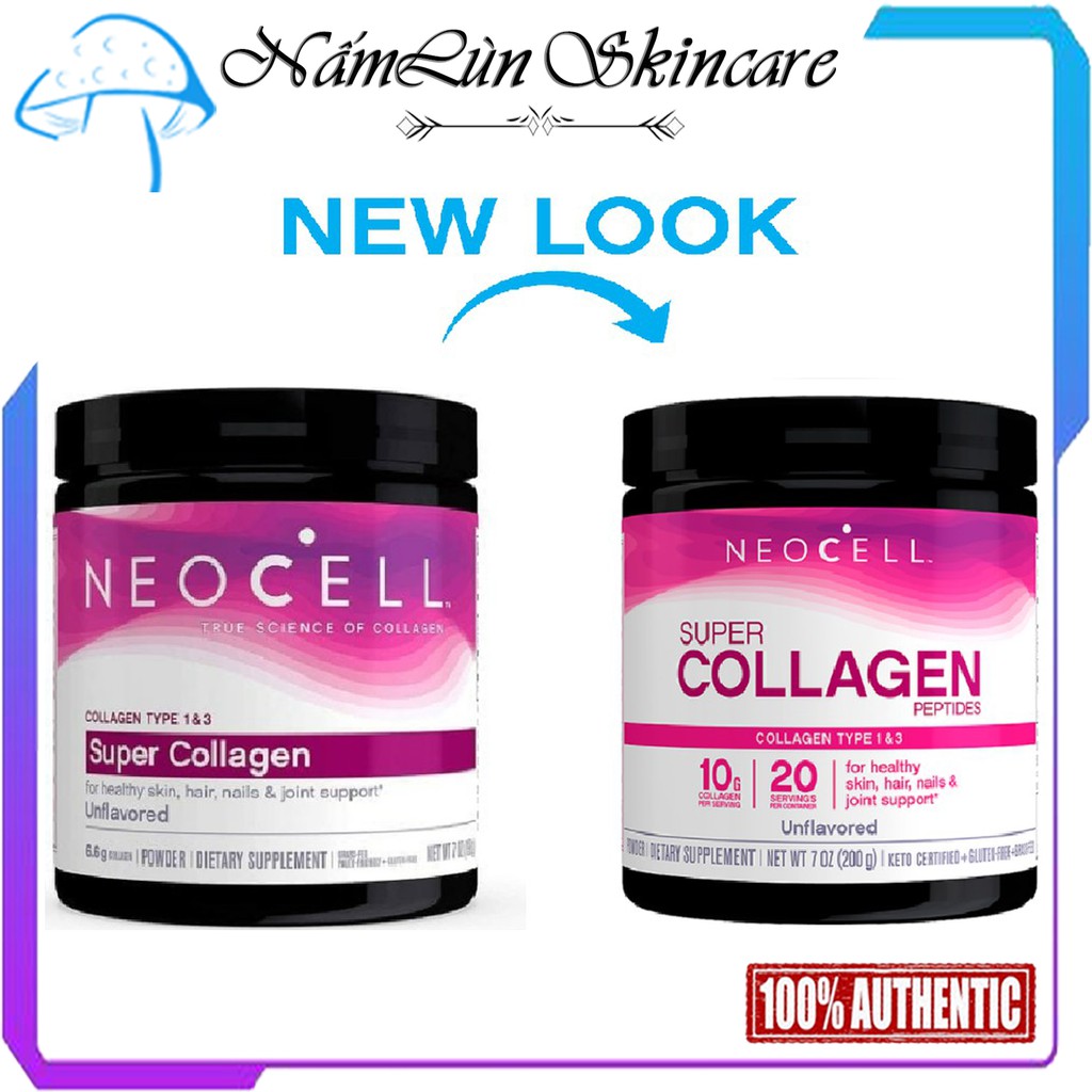 Super Collagen Powder Unflavored  Neocell Dạng Bột 6600 Mg - 198g ~ 200g