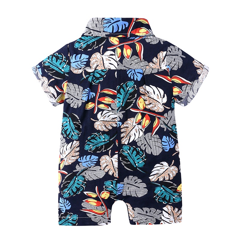 Jumpsuit Tay Ngắn Với Cổ Áo Polo Được Làm Từ Chất Liệu Cotton Dùng Cho Bé Trai Từ 9-24 Tháng Tuổi