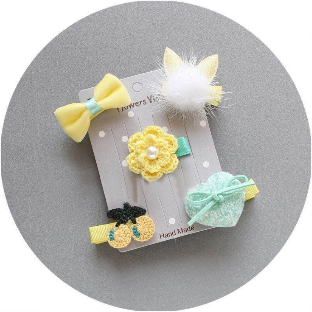 Set 5 kẹp tóc mini dễ thương xinh xắn cho bé gái