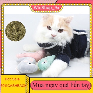 ️ Gối nhai có cỏ bạc hà hình cá dễ thương cho mèo cưng