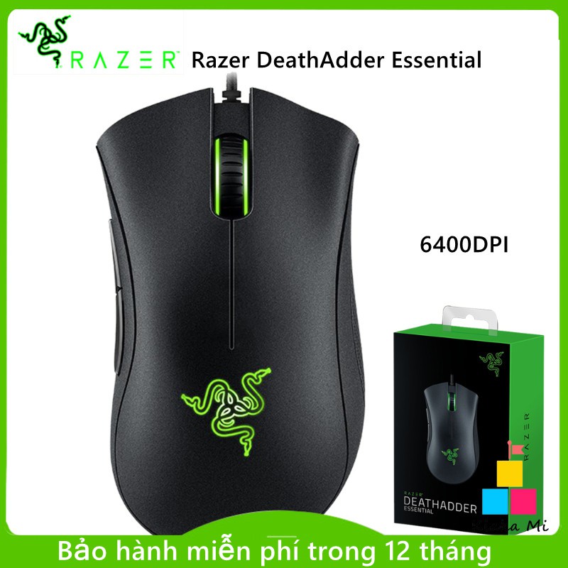 Original Razer DeathAdder Essential Chuột chơi game có dây Mice 6400DPI Cảm biến quang 5 độc lập -black