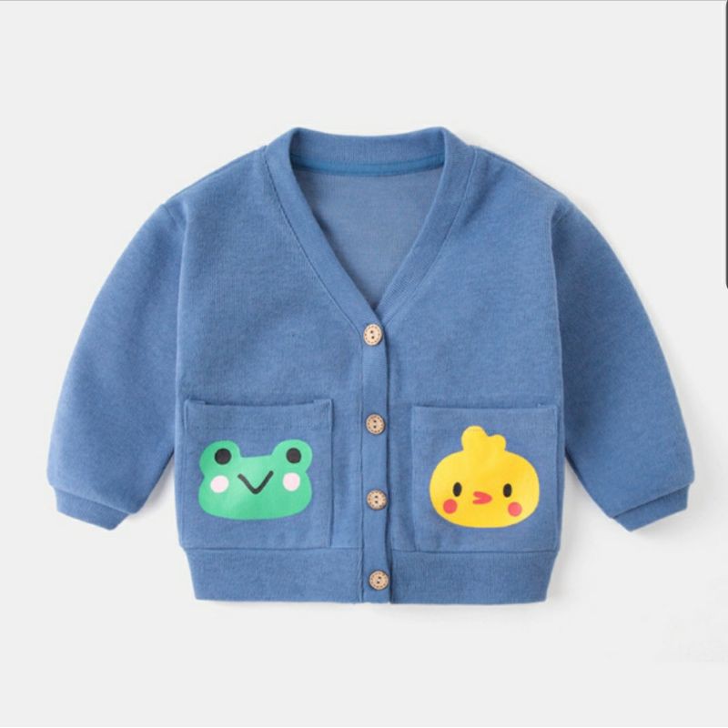 Áo khoác cadigan cho bé 8-18kg Áo khoác bé trai, bé gái cổ tim chất liệu len tăm cực dầy dặn - QATE 17