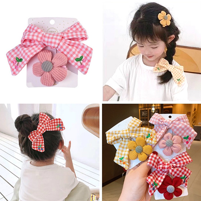 Kẹp Tóc Hình Nơ Không Đau Kiểu Nhật Hàn Dễ Thương Cho Bé Gái