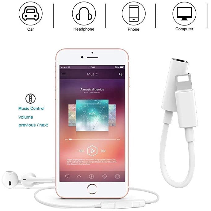 Dây cáp chuyển đổi Lightning qua 3.5mm cho Iphone IOS