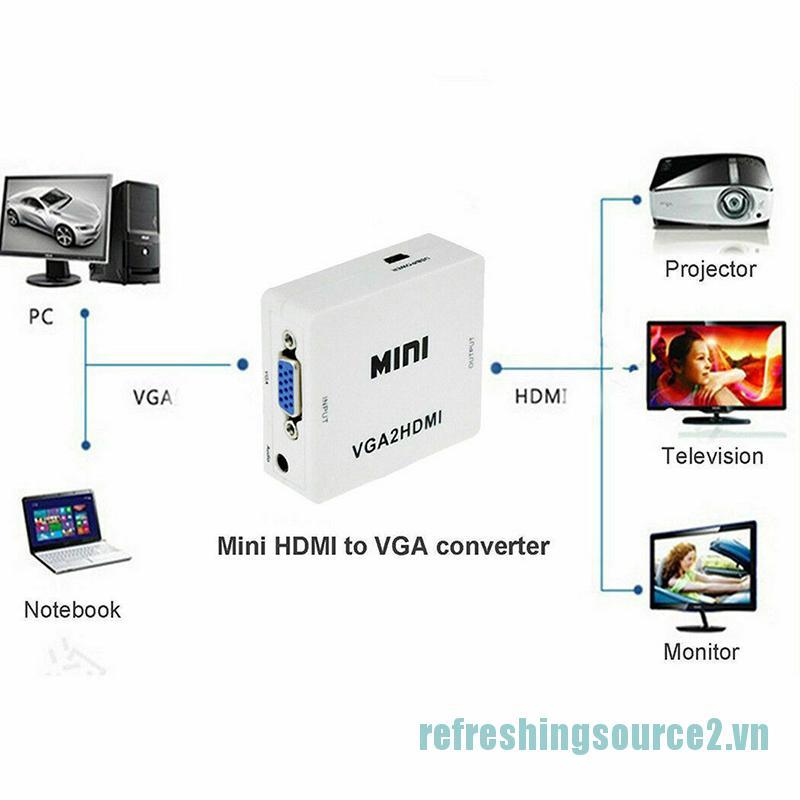 Hộp Chuyển Đổi Cx Vga Sang Hdmi Full Hd 1080p Cho Pc Laptop Dvd Hdtv