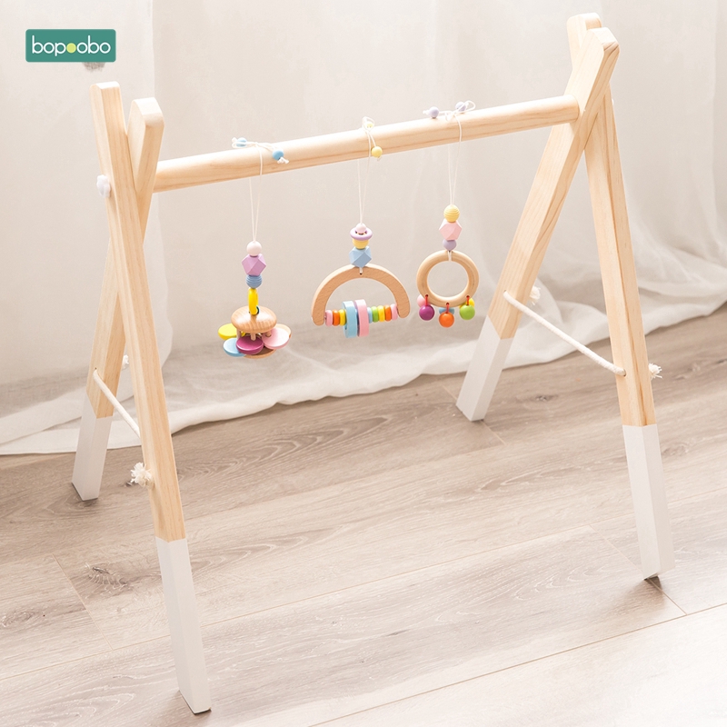 Màu sắc đồ chơi bằng gỗ Pendant Baby di động gỗ mềm trẻ sơ sinh Crib giường xe đẩy đồ chơi xoắn ốc em bé đồ chơi