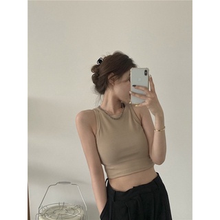 Áo croptop ba lỗ cổ tròn