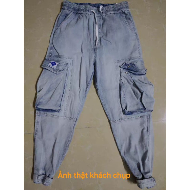 Quần Jogger Jeans Túi Hộp Bo Chun Phong Cách HIPHOP STREETWEAR Ulzzang STYLE Dễ Phối Đồ Đi Học