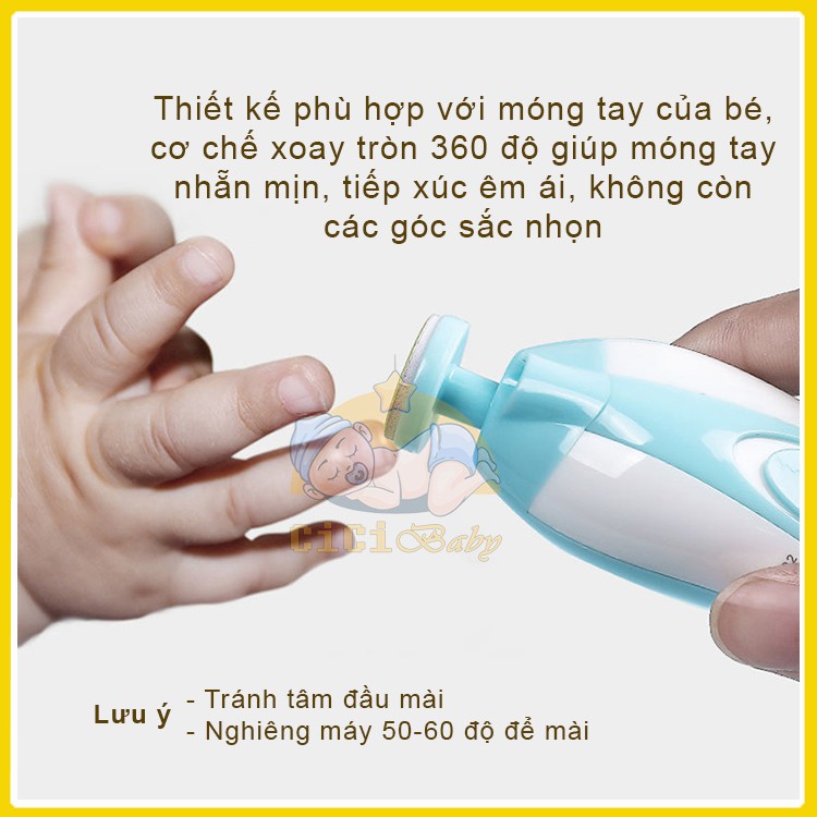 Máy cắt móng tay điện đa năng cho bé, máy dũa móng an toàn cho cả gia đình - Cicibaby bảo hành 6 tháng