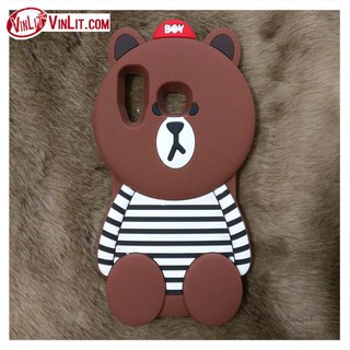 Ốp lưng Samsung A8 Star ốp thú gấu Brown silicon dẻo A8S180918A6