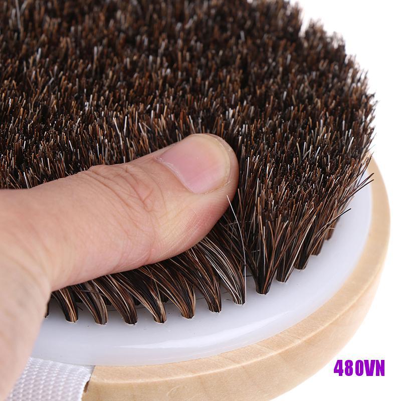 1 Bàn Chải Tắm Bằng Lông Ngựa Tự Nhiên Cho Da Khô