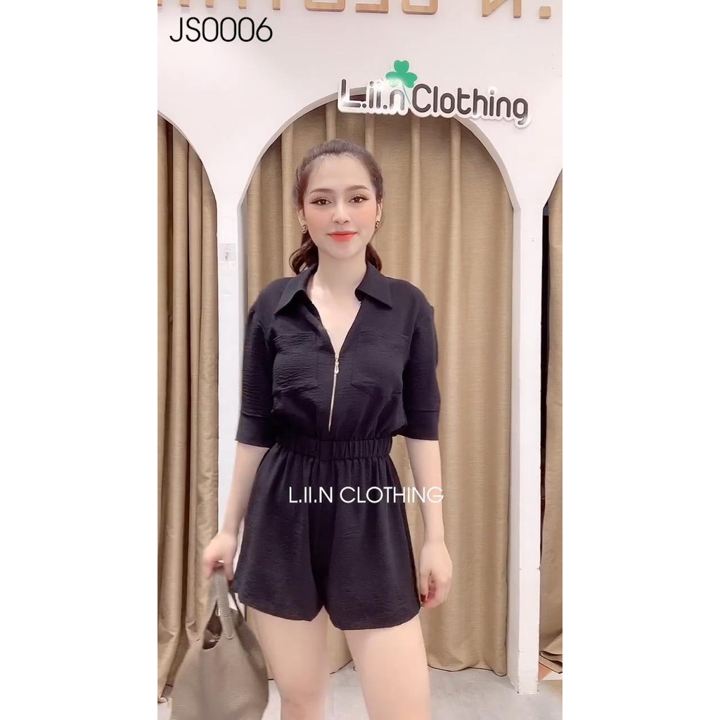 JumpSuit Đen Siêu Sang, Jum Dài Chất Vải Đũi Hàn, Đồ Bộ Nữ Phong Cách Cao Cấp