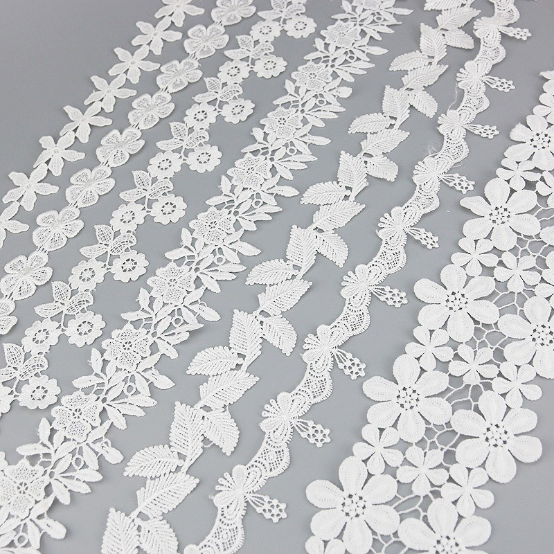 Dây Ruy Băng Bằng Vải Cotton Phối Ren Làm Quà Tặng 1 Yard