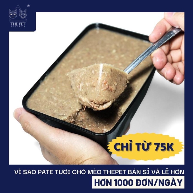 THE PET PATE TƯƠI 1KG  | Pate Dinh Dưỡng Cho Chó & Mèo | Kích Thích Vị Giác | Giúp Chó Mèo Tăng Cân