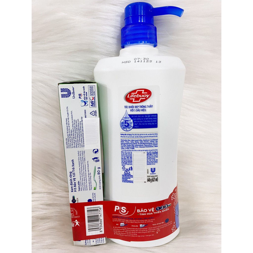 Dầu gội Lifebuoy tóc dày và óng ả 640g ( Xanh)