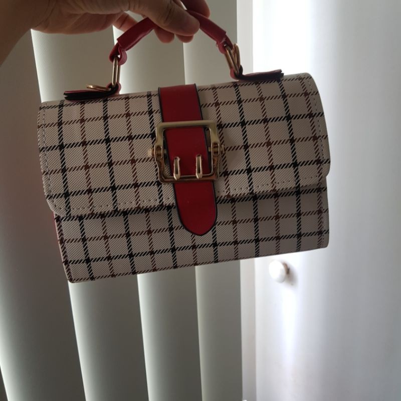 Túi Đeo Chéo Kẻ Caro Thời Trang Hàn Cho Nữ