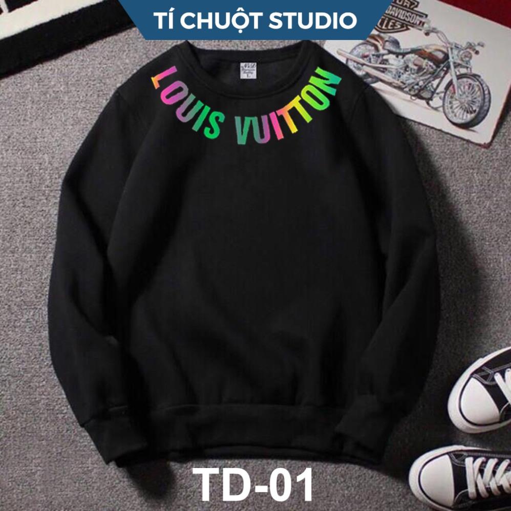 Áo sweater lv phản quang, áo tay dài nam nữ from rộng- Tí Chuột Studio