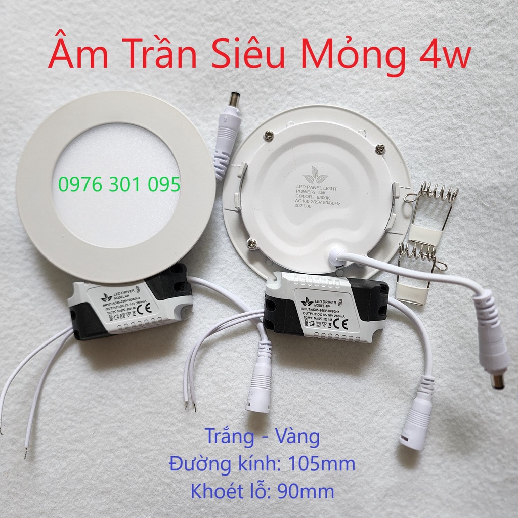 Đèn Led Âm Trần 4w Siêu Mỏng (phi 90mm)