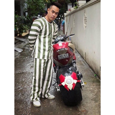 🔥2Days Bộ Tù Trưởng Dài Tay DD Kẻ Sọc Quần Áo Phạm Nhân Pizama Nam Nữ Siêu Hot B843