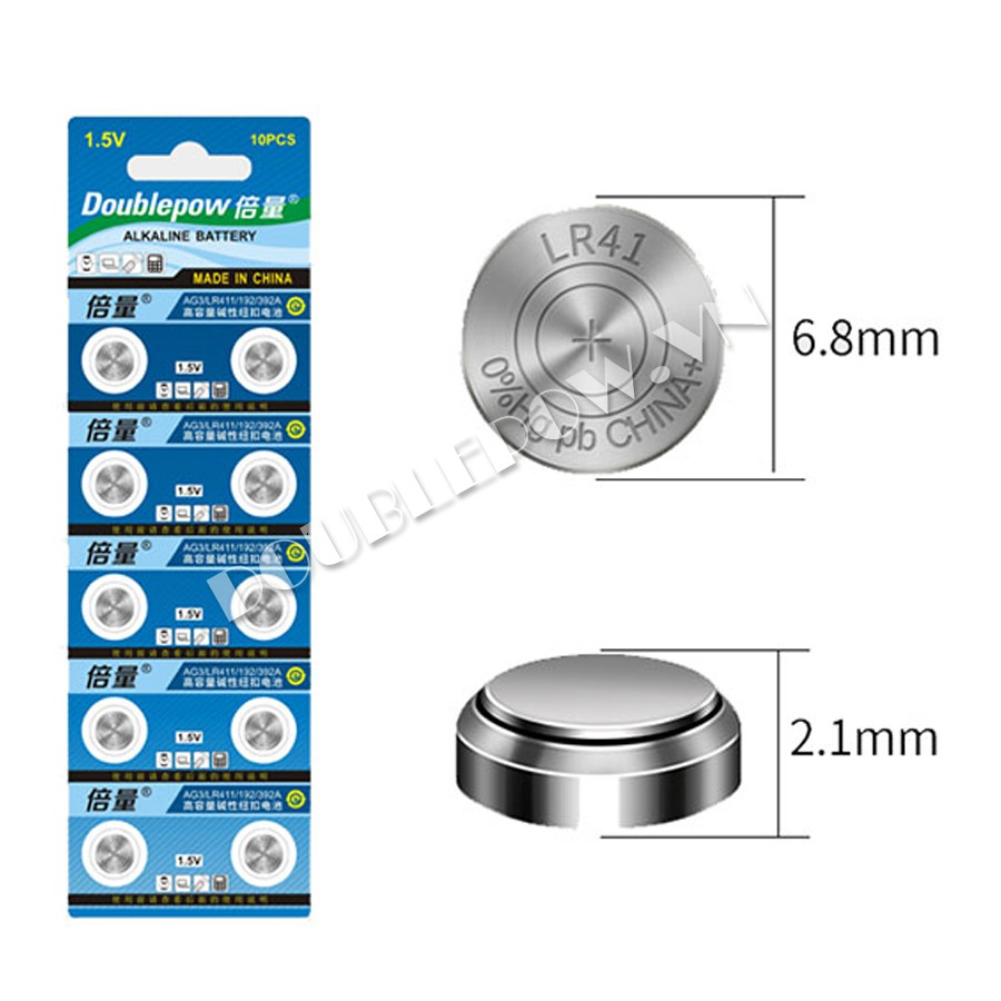 Vỉ 10 viên pin cúc áo Doublepow AG1