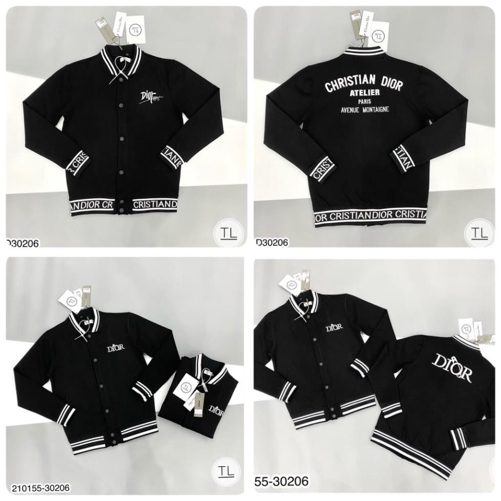 Áo Khoác Dior nam - Áo Bomber Thêu chữ dior siêu hot - Áo khoác bomber Dior vải dạ nỉ 2 lớp .