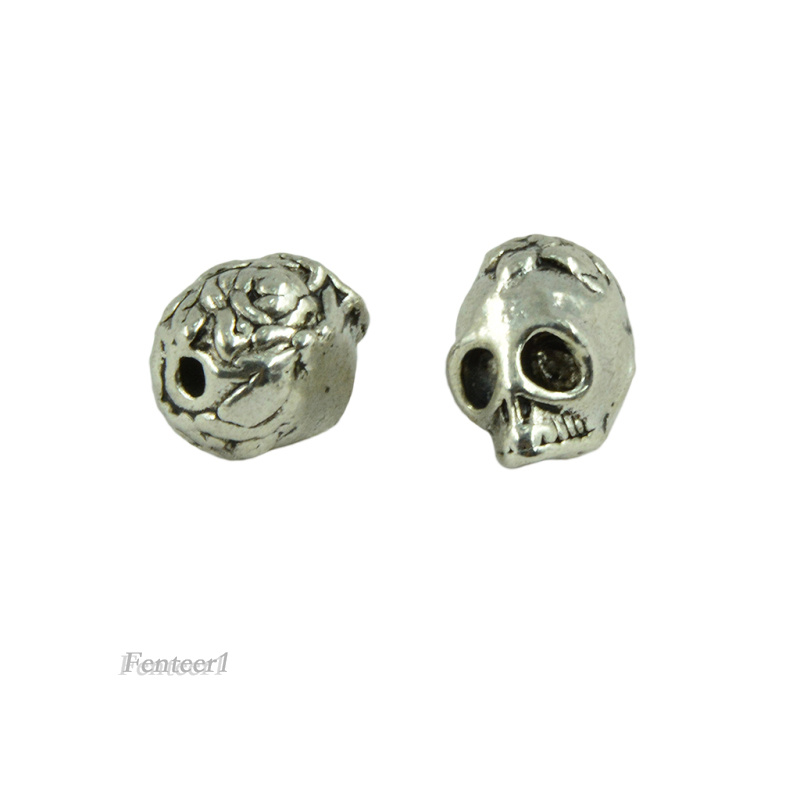 Set 10 mặt trang sức bằng kim loại hình đầu lâu phong cách Tây Tạng