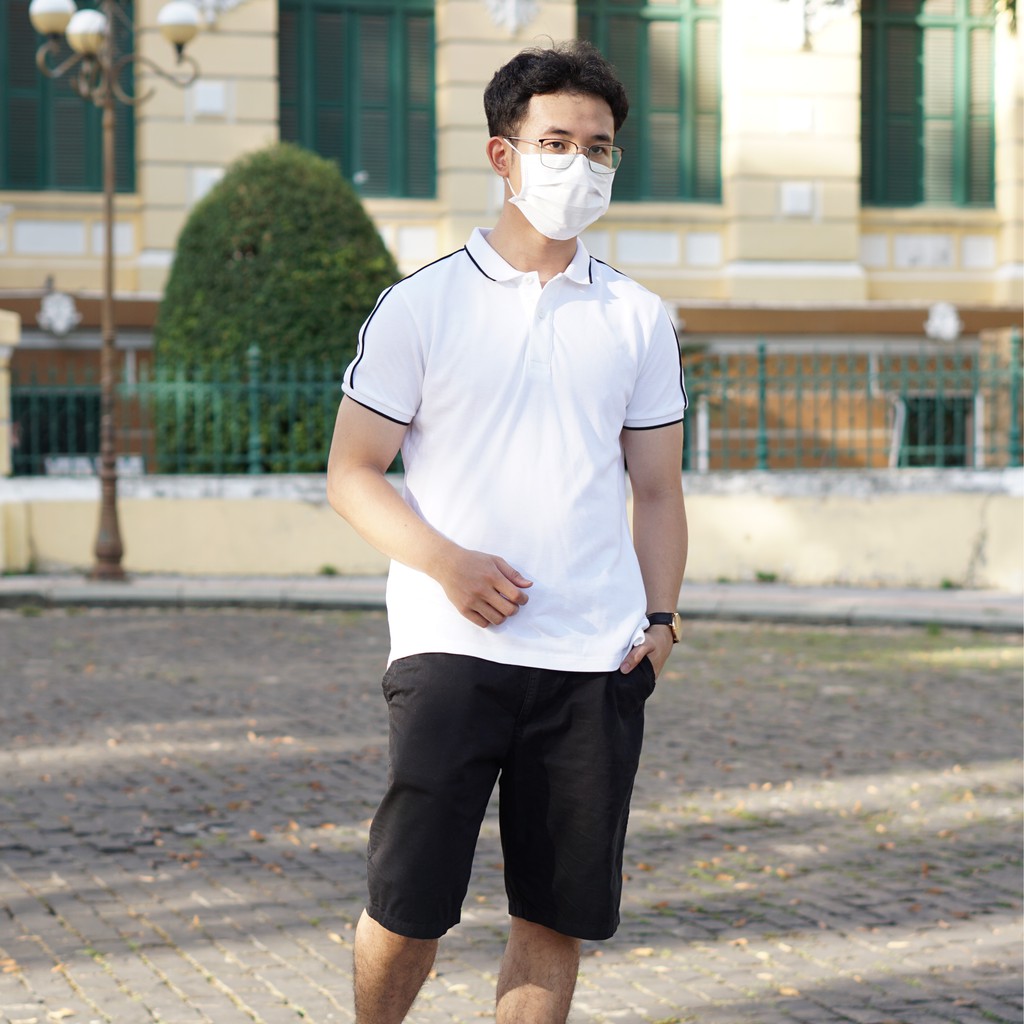 Áo thun Polo nam Cotton 240gsm phiên bản ComfortMax 1.0 phối vai đen dày dặn lịch sự thoải mái tối đa PL154 - MANWAY | BigBuy360 - bigbuy360.vn