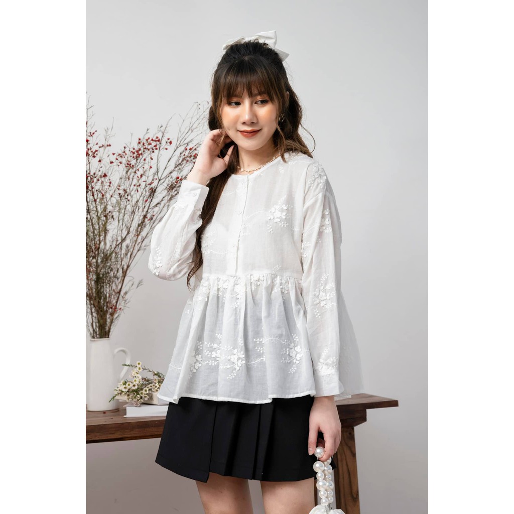 Áo Babydoll Boi Thêu Hoa Nổi