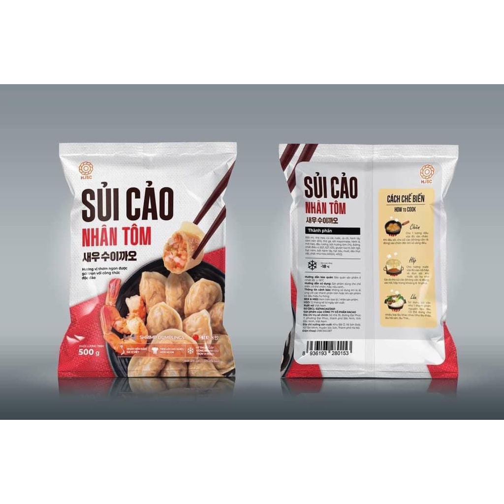 Sủi cảo nhân tôm Hacao 500g, chiên, thả lẩu, hấp, nấu bánh gạo siêu ngon