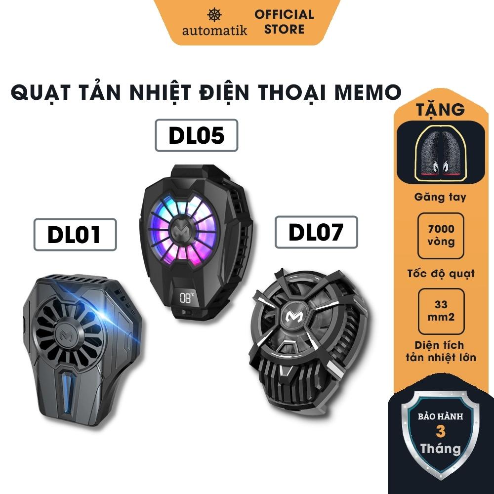 Quạt Tản Nhiệt Điện Thoại Sò Lạnh Làm Mát Memo Gaming LED DL01, DL05, DL07 - Automatik