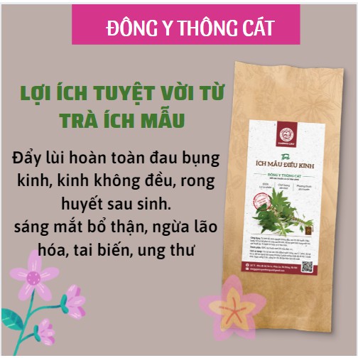 Trà Ích Mẫu  Gia Truyền Thông Cát_Trà túi lọc thảo mộc điều hòa kinh nguyệt, cân bằng nội tiết, giảm đau bụng kinh