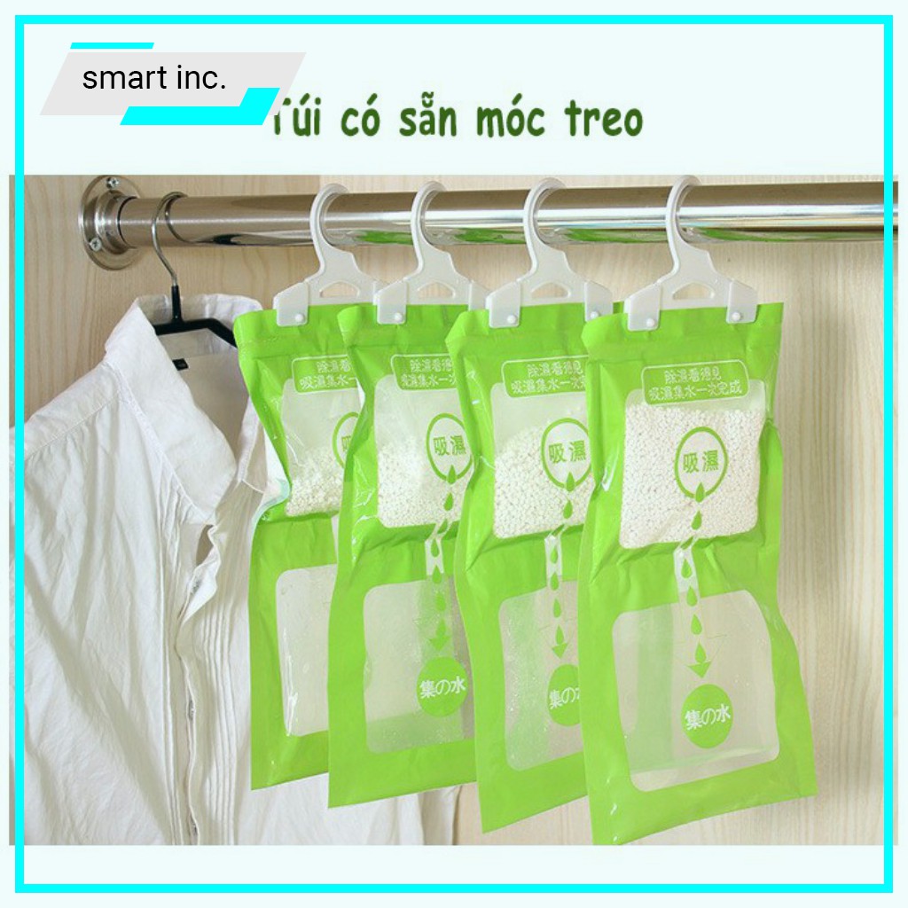 Túi Hút Ẩm Tủ Quần Áo Có Móc Treo Gói Hạt Hút Ẩm Trong Phòng Kín 🌈FREESHIP🌈 Đồ Da Quần Áo Chống Mốc Hôi Khi Độ Ẩm Cao